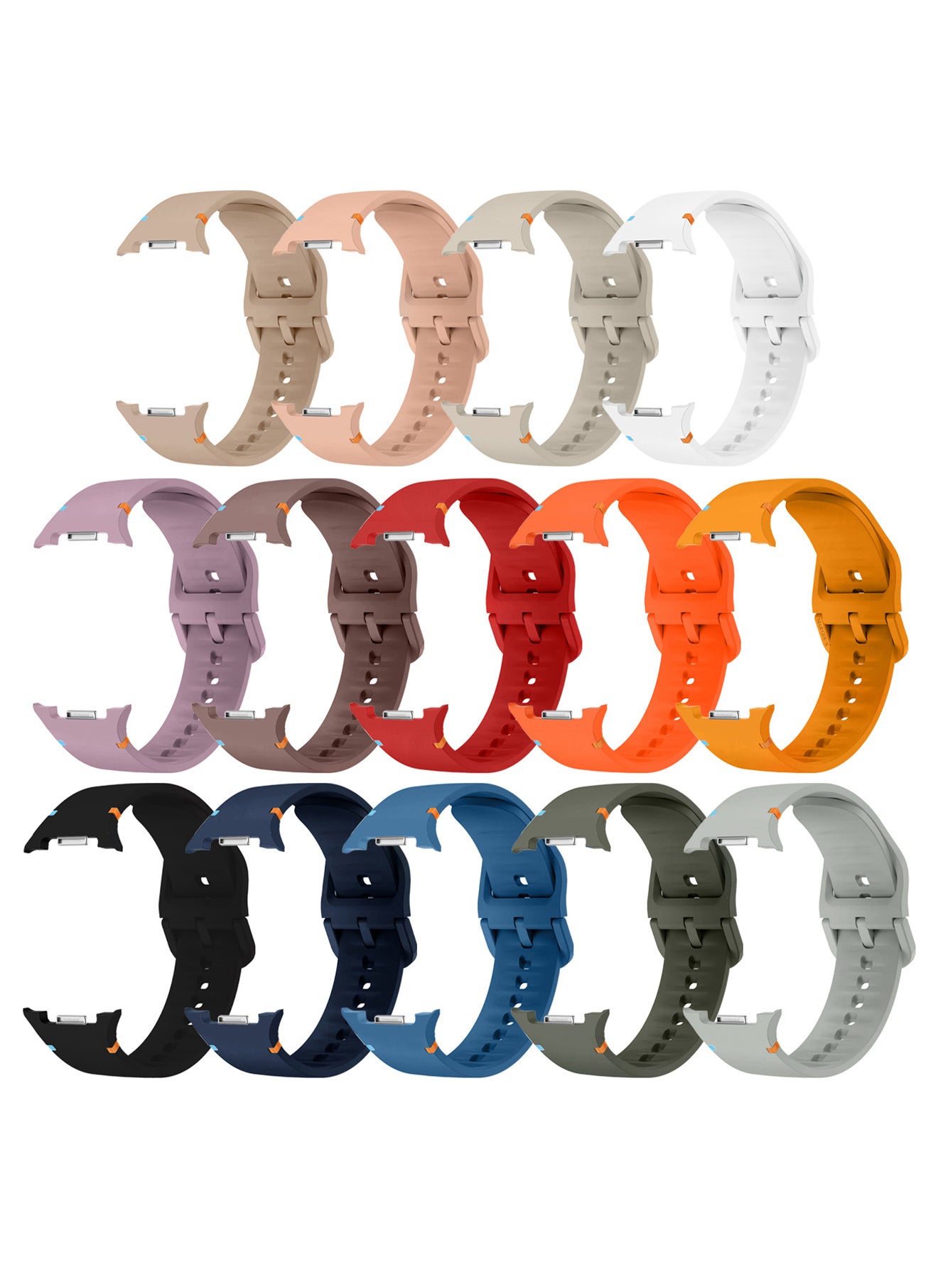 Compare 14Packs Sport Band for Galaxy Watch 8 40mm 44mm and Watch 8 Classic 46mm, Silicone Replacement Strap, ML Size Multicolour40 at KSA Price