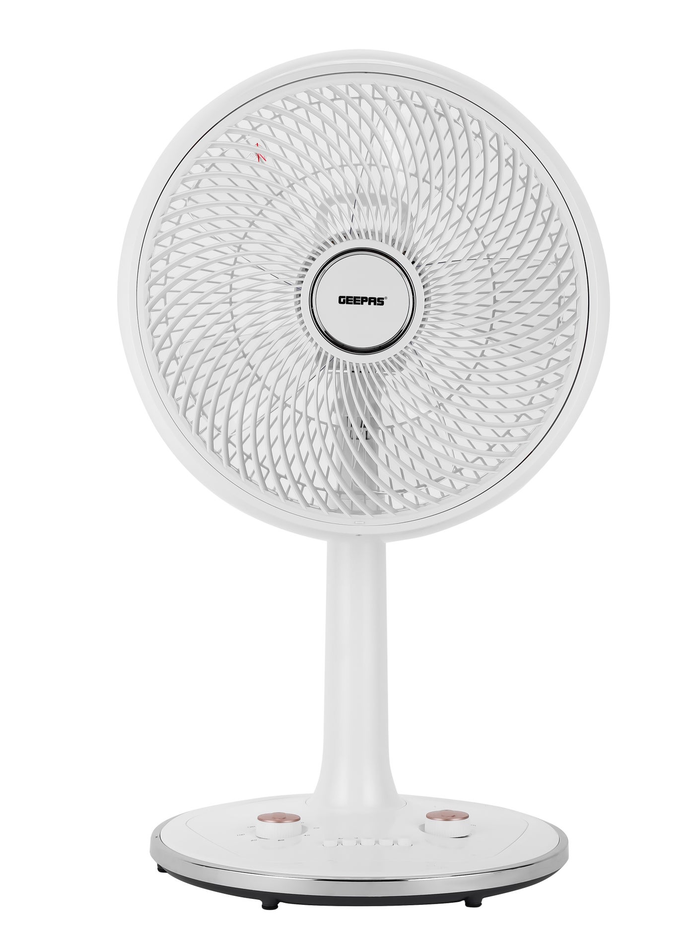 Compare 14Inch Desk Fan With 3 Speed Setting ABS Circulator Head AS 5 Fins Blade GF21202 White at KSA Price