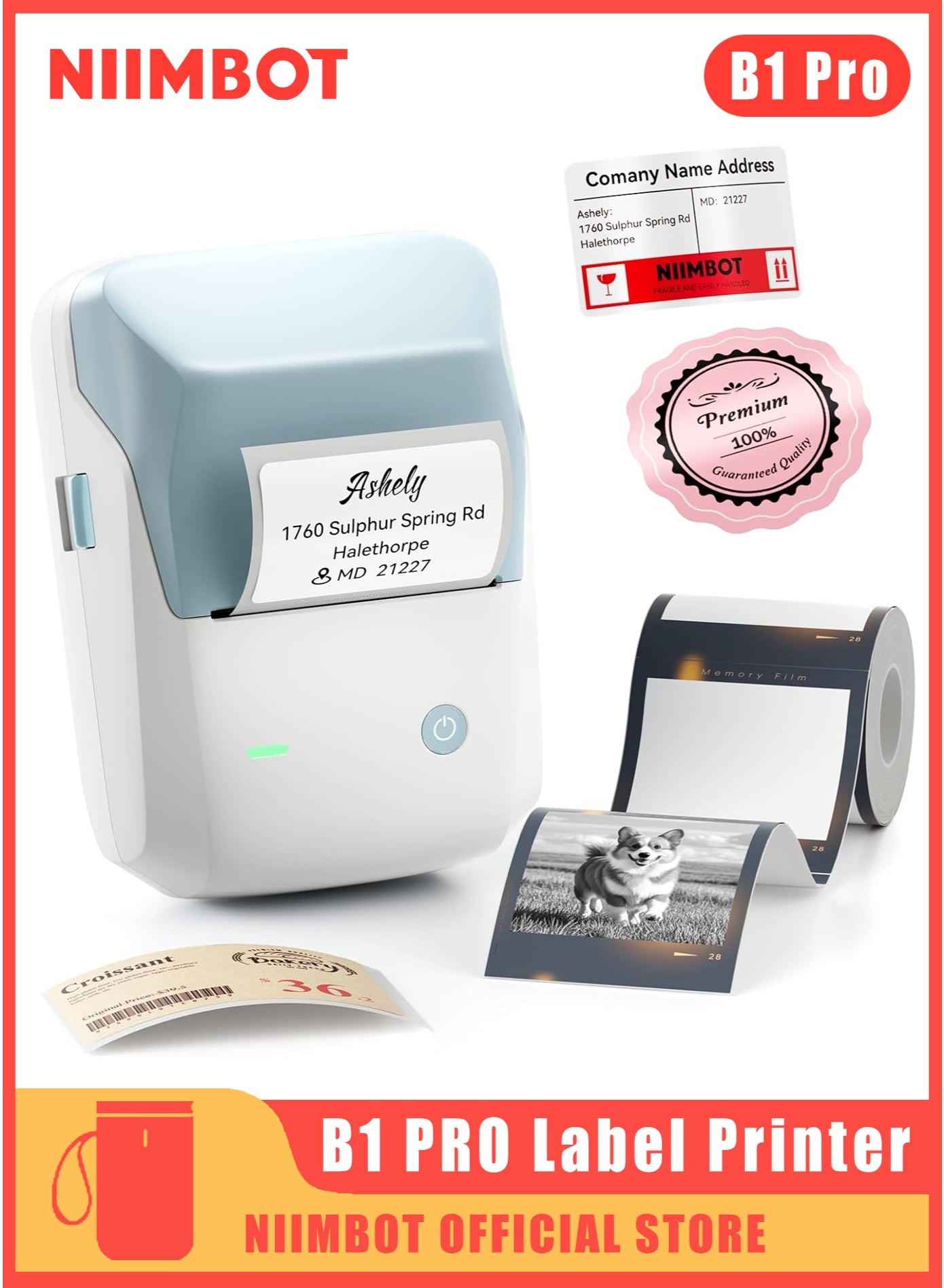 B1 Pro Label Maker, 300DPI HD Label Printer,…