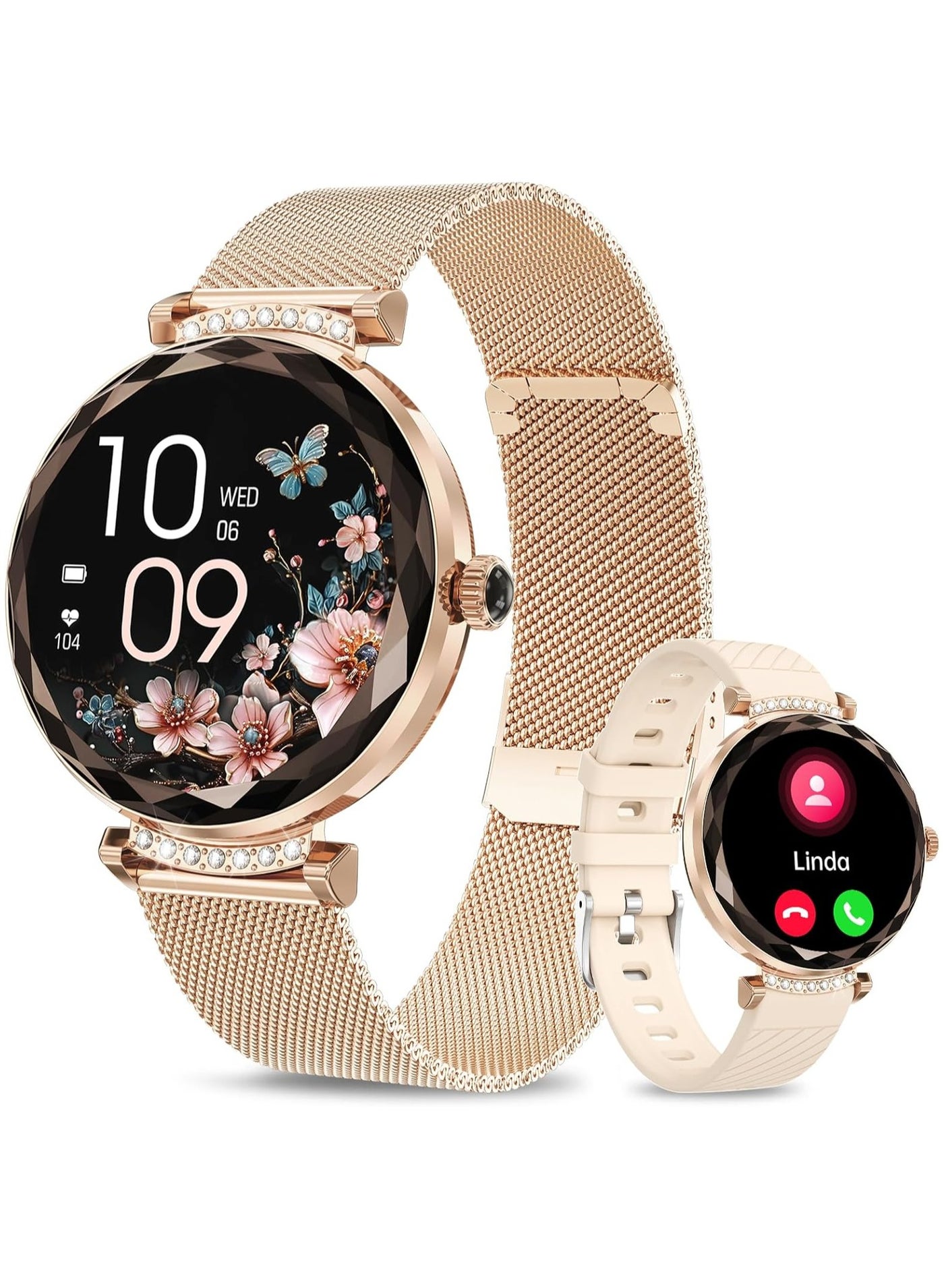 Compare TDZDDYS Womens Smart Watch  1.19 AMOLED Fitness Tracker, 24H Monitoring, IP68 Waterproof, 100+ Sports Modes, Rose Gold at KSA Price