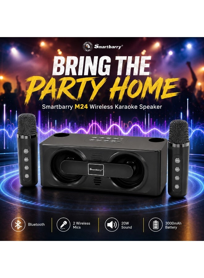 M24 Karaoke Speaker with Wireless Microphone Portable…