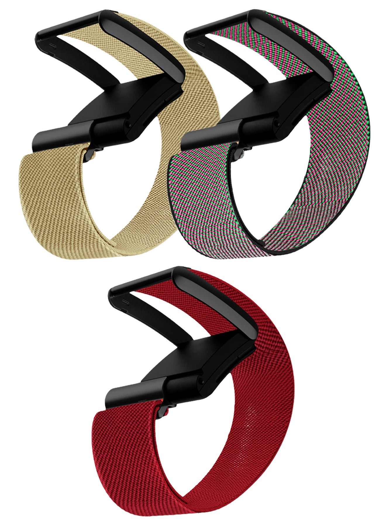 Compare 3 PACK Replacement Nylon Band for Whoop 4.0  Breathable Stretchy Woven Sport Strap with Adjustable Clasp, Durable Fitness Tracker Wristband Accessory at KSA Price