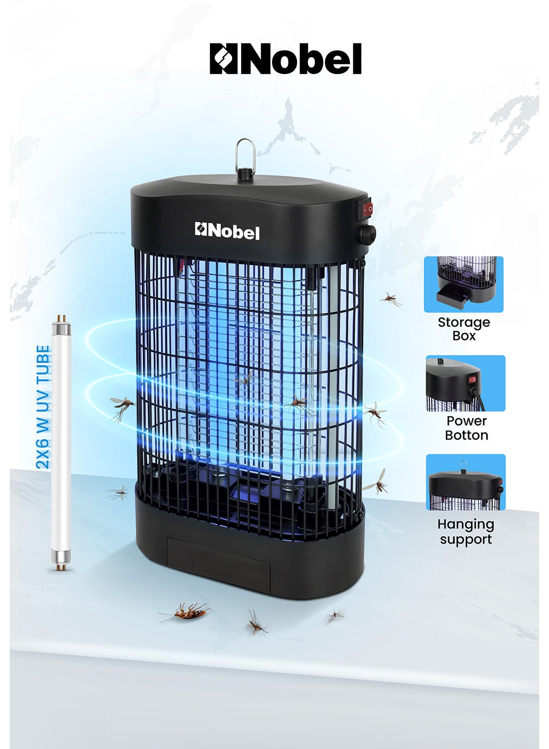 Compare Efficient 2Element Insect Killer with UV Tubes, 360° Metal Guard Design, Scratch Resistance, and Wide Area Coverage for Homes and Commercial Spaces – Durable ABS & Iron Construction, Long UV Life, Compact and Lightweight – Ideal for Mosquito and Ins at KSA Price