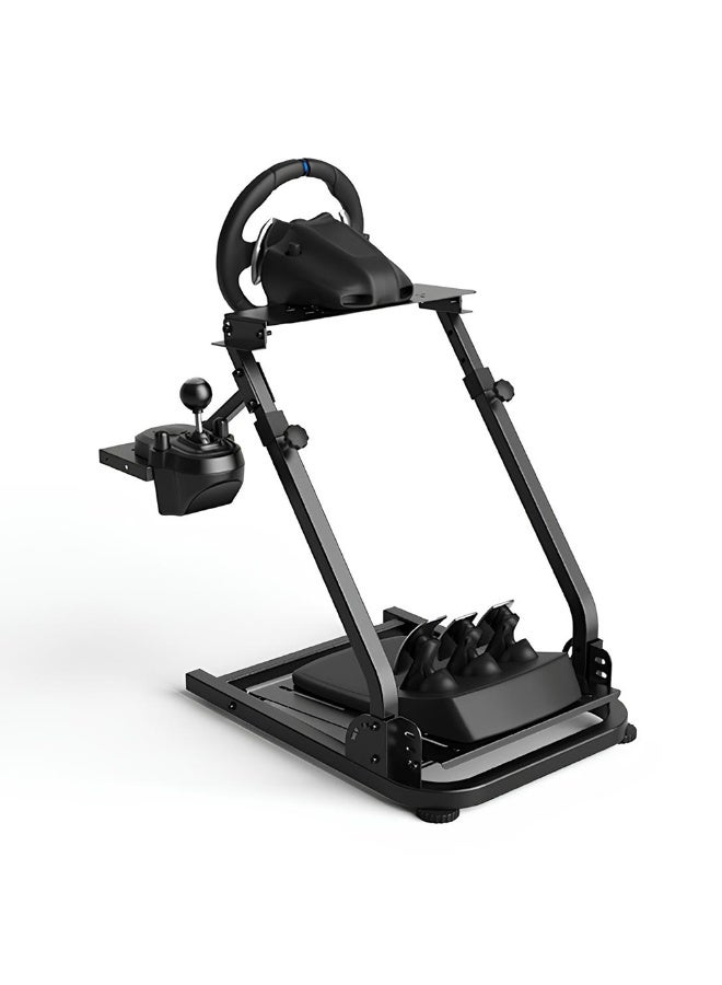 Compare Foldable Racing Wheel Stand with Shifter Mount Adjustable Sim Cockpit for G29 G923 G920 T300 T248 V9 V99 Black at KSA Price