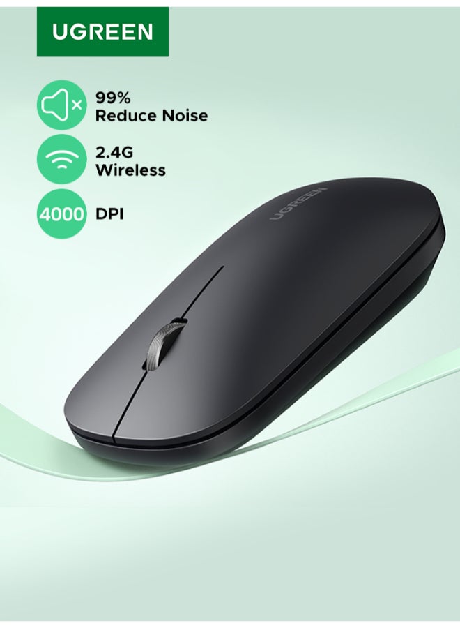 Compare Wireless Mouse Silent Computer Mice Slim Portable for Laptop with 2.4G USB Adapter Ultrafast Scrolling 4 Adjustable DPI Compatible with PC HP Lenovo ASUS Dell | Black at KSA Price