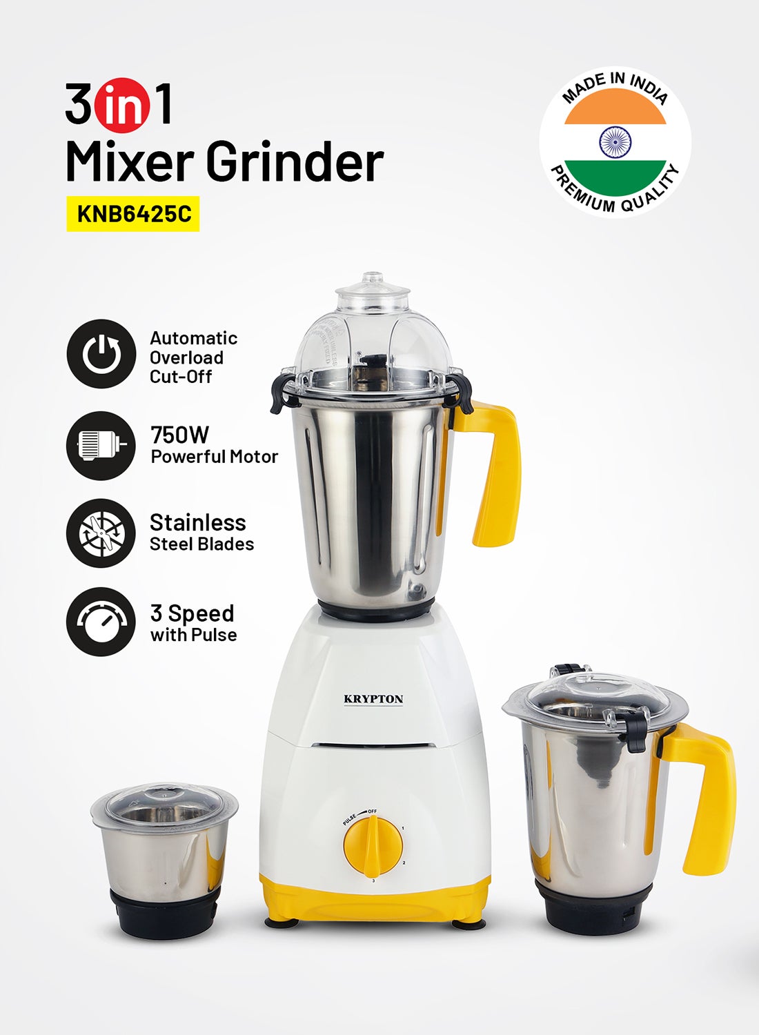 3-In-1 Mixer Grinder 750 W KNB6425C White