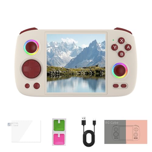 Compare RG Cube Handheld Game Console 395 Inch Screen IPS Screen 64G TF Card with 4720 Games Classic Emulator Retro Video Handheld Games Consoles Preinstalled Video Games Gray at KSA Price