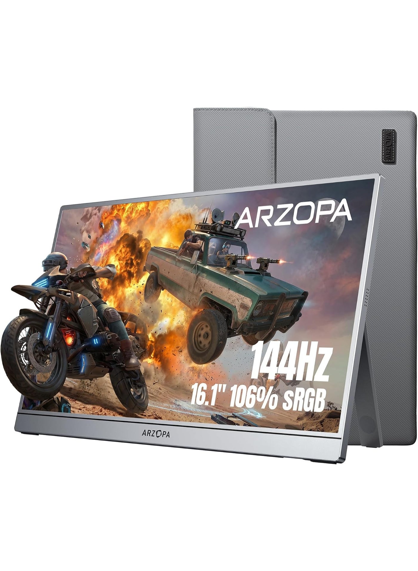 ARZOPA Z1FC GREY 16.1'' 144Hz Portable Gaming Monitor,…