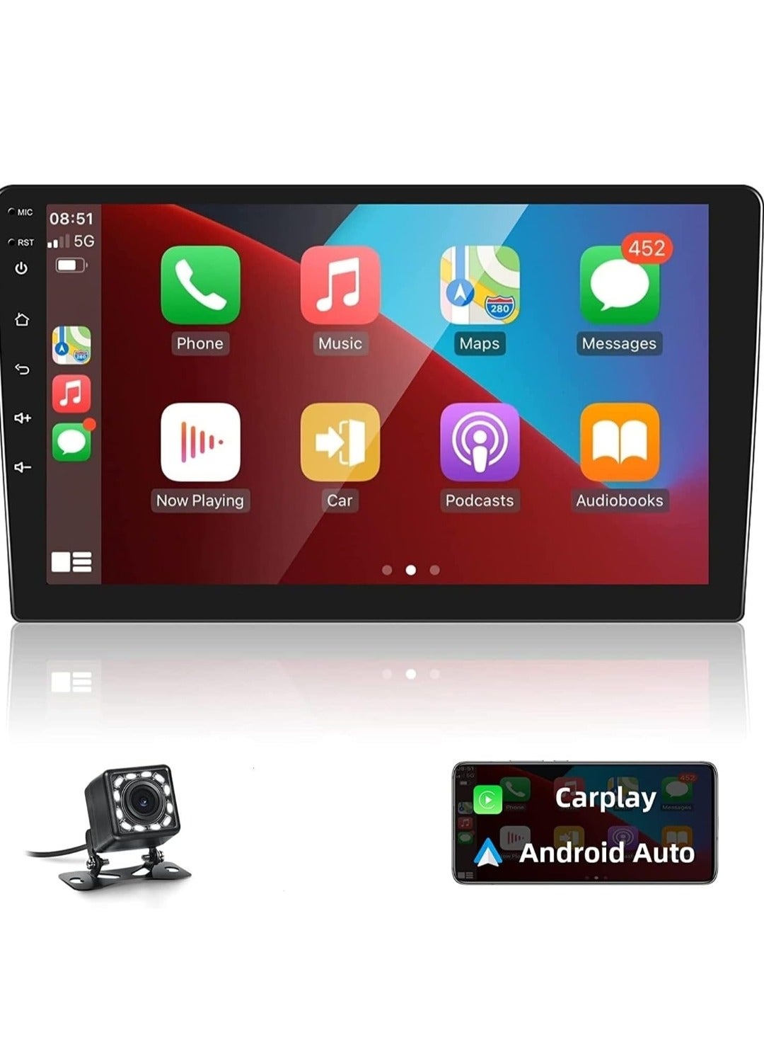 Compare 9 Inch Android Car Stereo Screen 8GB RAM 128 GB Memory QLED Touch Screen DSP Bluetooth Wireless Carplay Android Auto Radio SIM Card Support AHD Camera Included Fast Interface Quick Boot at KSA Price