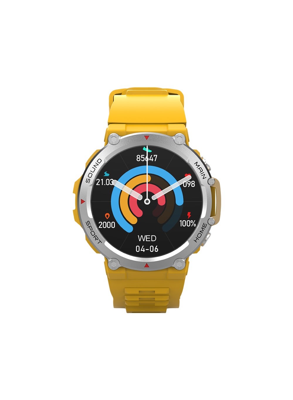 Compare SW02 Vintage Smart Watch with Water Resistant, NFC Payment, and Sleep, Heart Rate, Pressure, and Oxygen Monitoring  Yellow at KSA Price