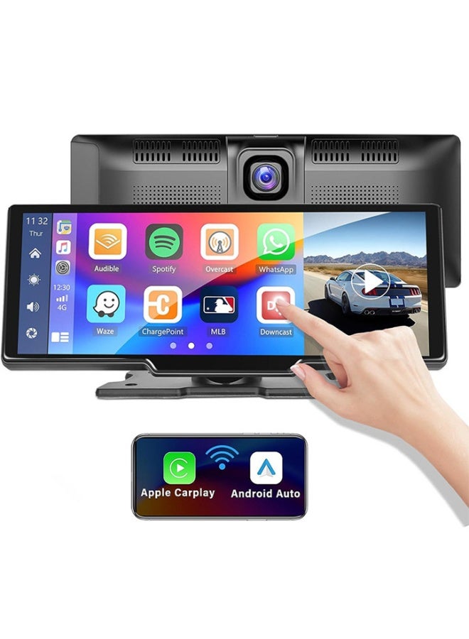 10.26-Inch 4K Car Dashcam DVR with Wireless…