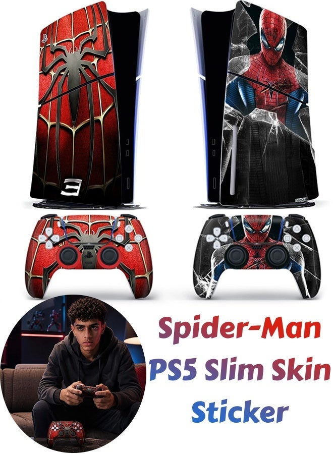 Compare PS5 Slim Disc Version Skin Sticker Set,Spider‑Man Vinyl Decal Cover,Console 2 Controller Protective Skins,Full Wrap Decals for PlayStation 5 Slim Disc Edition at KSA Price