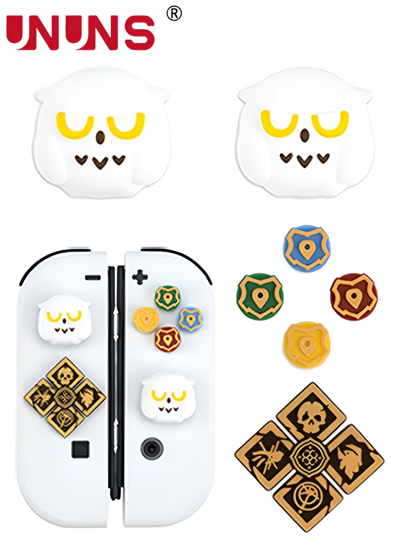 Compare UNUNS Cross DPad Button Caps Luminous Silicone Thumb Grips Set, ABXY Buttons Sticker Joystick Cover Caps Compatible with Nintendo SwitchOLED ControllerWizarding World at KSA Price