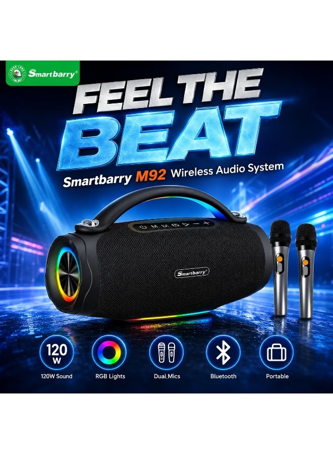 M92 Karaoke Bluetooth Speaker with 2 Wireless…