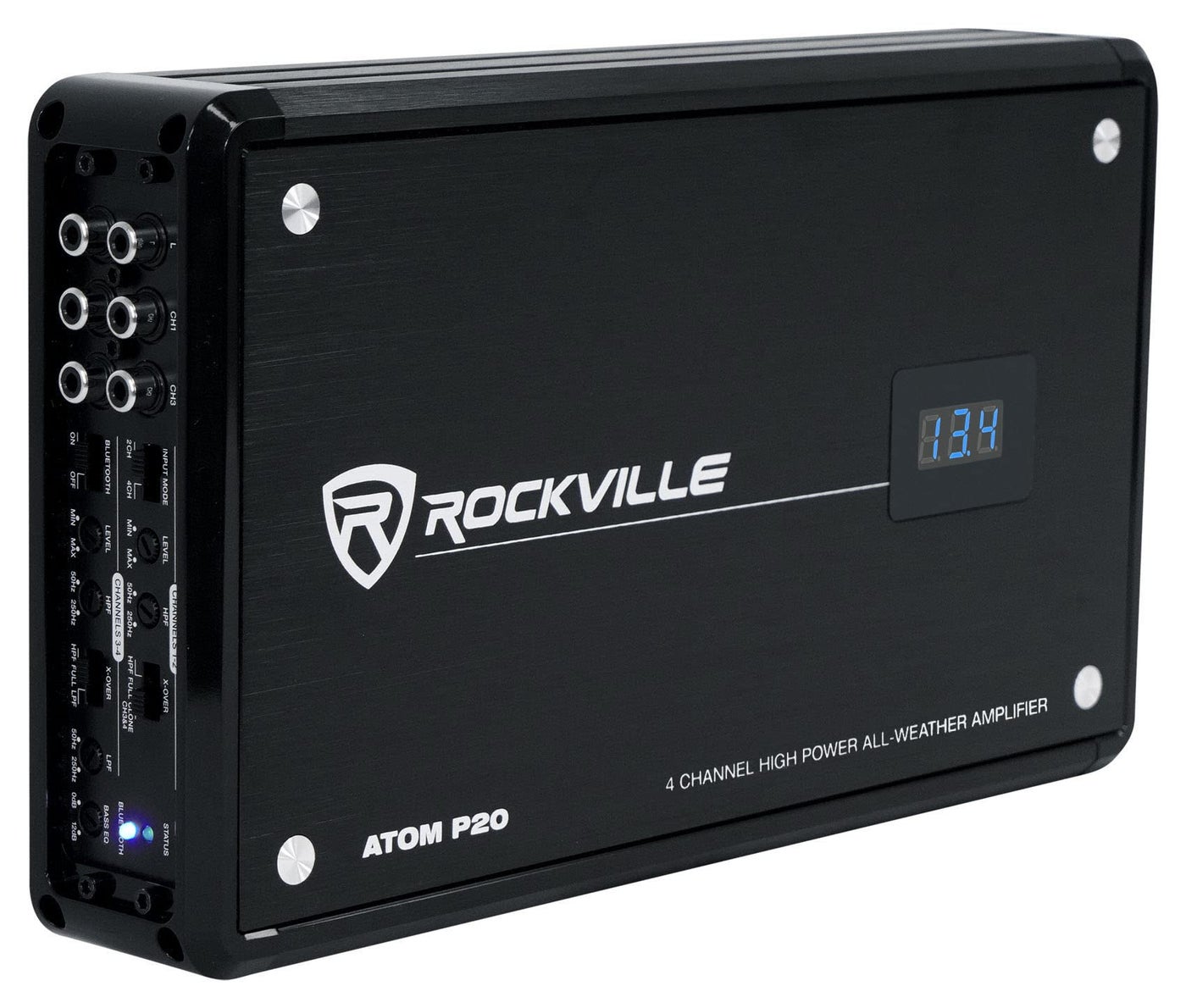 Compare Rockville ATOM P20 MarineATVCar Amplifier, 1600W, 4Channel, ClassAB, Bluetooth, DynoCertified, Volt Meter, Perfect for Boats, ATVs, and Car Audio at KSA Price