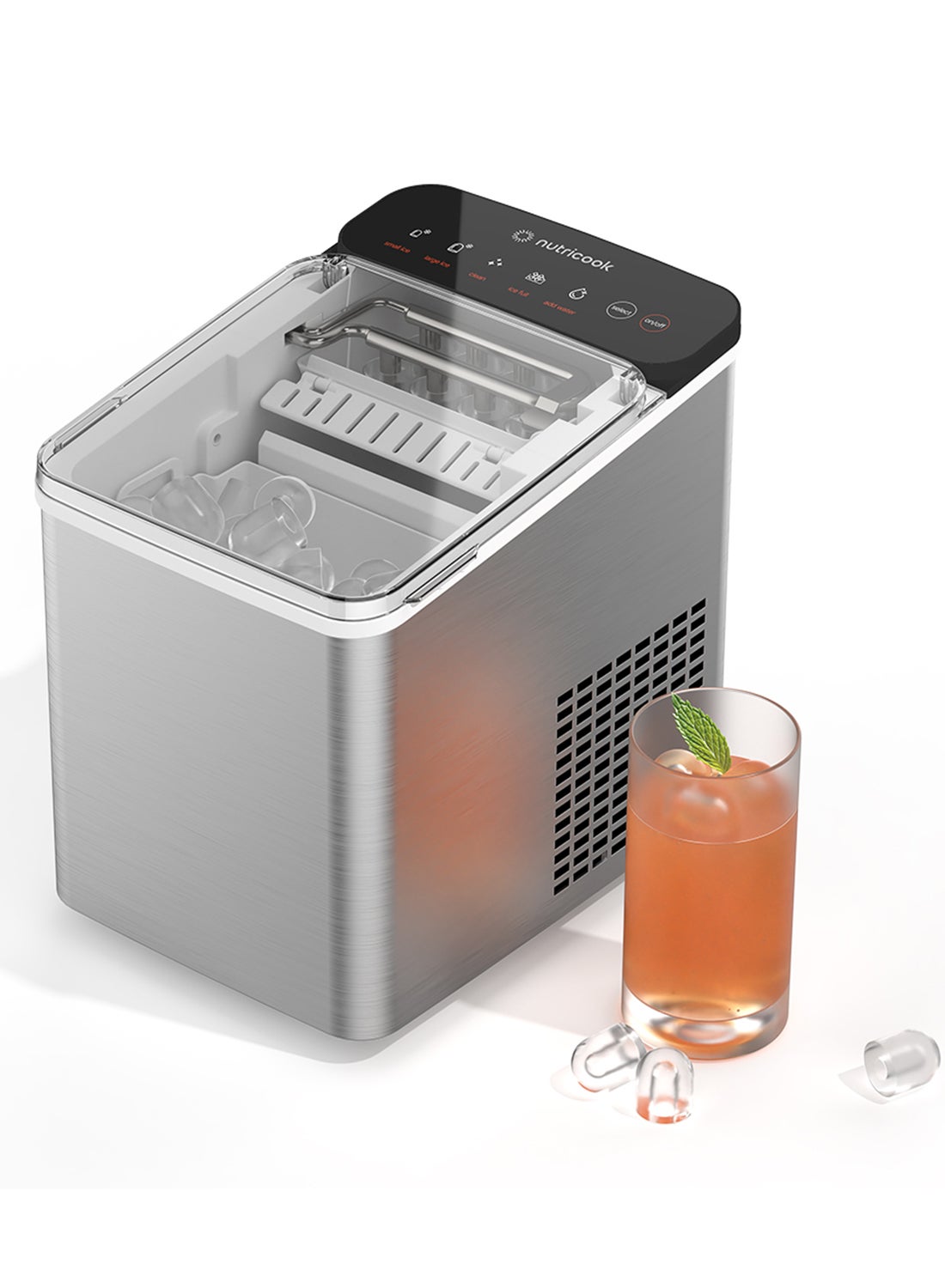 Compare Icy Bullet Ice Maker, Rapid 7Minute Ice Production, BulletShaped Ice, SelfCleaning, Compact & Portable, 2Year Warranty 1 L 150 W NCICY510S Silver at KSA Price