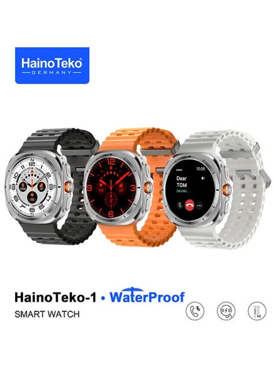 Compare Ultra Waterproof Smartwatch with AMOLED Display | 3 Pairs of Straps, Fitness Tracker, Heart Rate Monitor, Sleep Tracking, Bluetooth Calling, Stylish Design for Men at KSA Price
