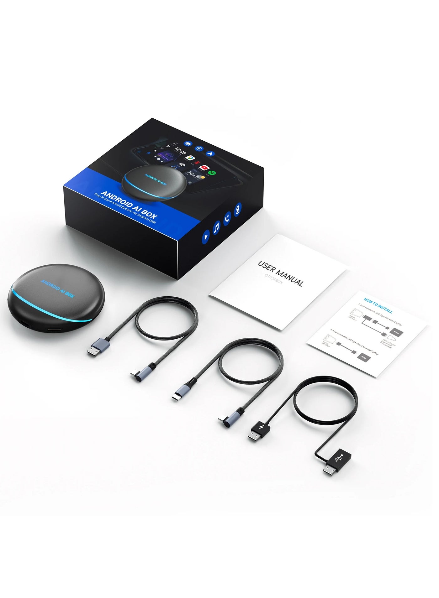 Compare Ai Box For Carplay 8GB Ram 128GB Memory With HDMI Output For Rear Screen SIM Card Support Wireless Carplay Android Auto Support IPTV YouTube Netflix Google Playstore at KSA Price