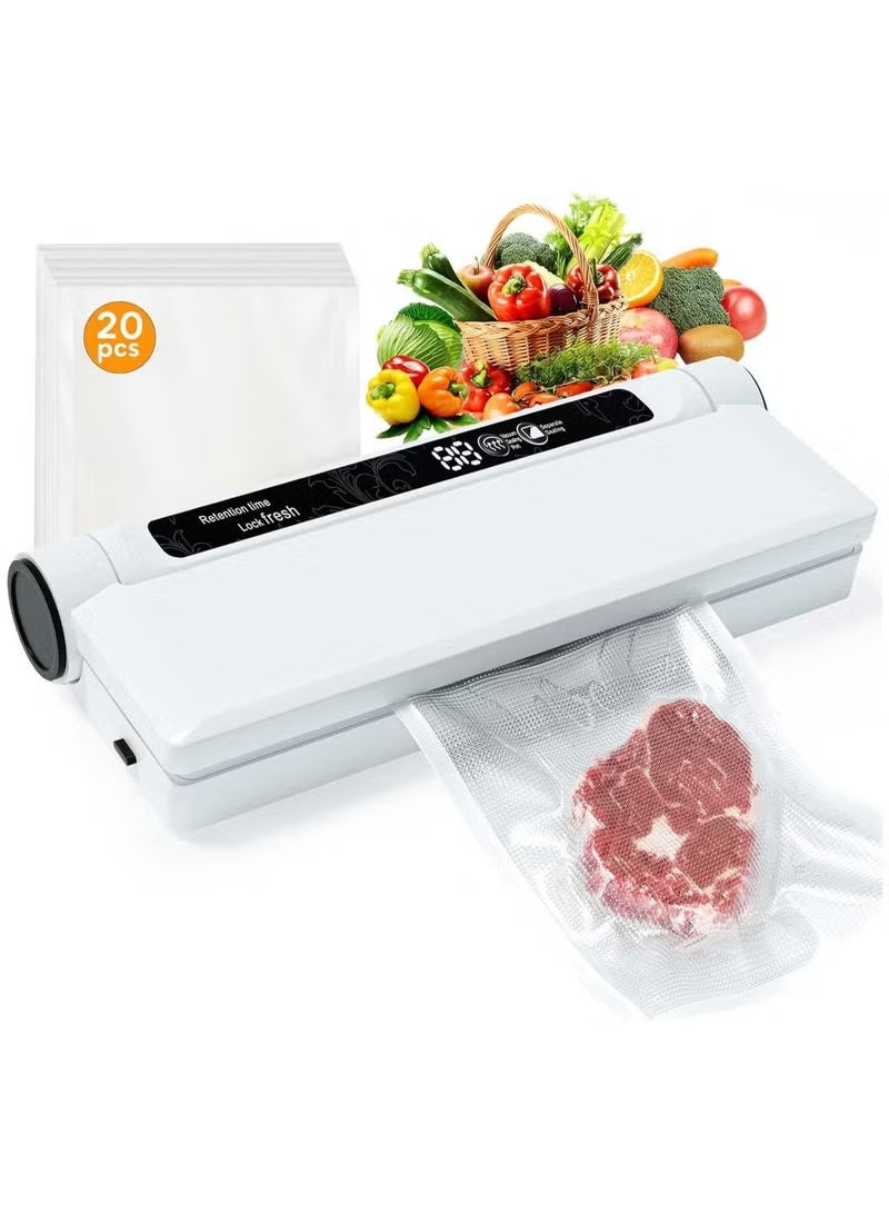 Compare Vacuum Sealer, Equipped With 20 Vacuum Sealed Bags,Fully Automatic Dry and Wet Dual use Food Vacuum Sealer Machine, One Click Intelligent Operation, Digital Display, Super Strong Suction Power at KSA Price