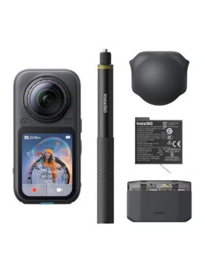 Compare X6 360 Camera Essentials Bundle | 8K Camera + 2x Extreme Batteries + 114cm Invisible Sefie Stick + Lens Cap + Fast Charge Case + Pouch + USBC Cable + Exteneded Warranty  Black at KSA Price
