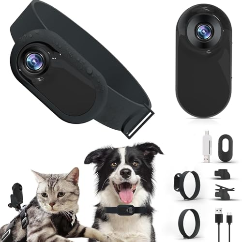 ASHATA HD 1080P Cat Collar Camera Pet DV…