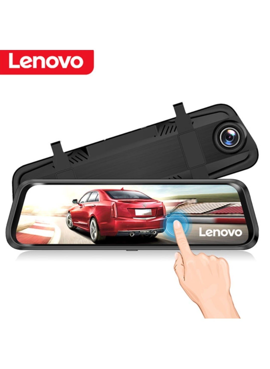 Compare Lenovo DVR V7 With 2 Camera Touch Screen Center Mirror Recorder With 2 Cameras Dashcam 64GB SD Card Included at KSA Price
