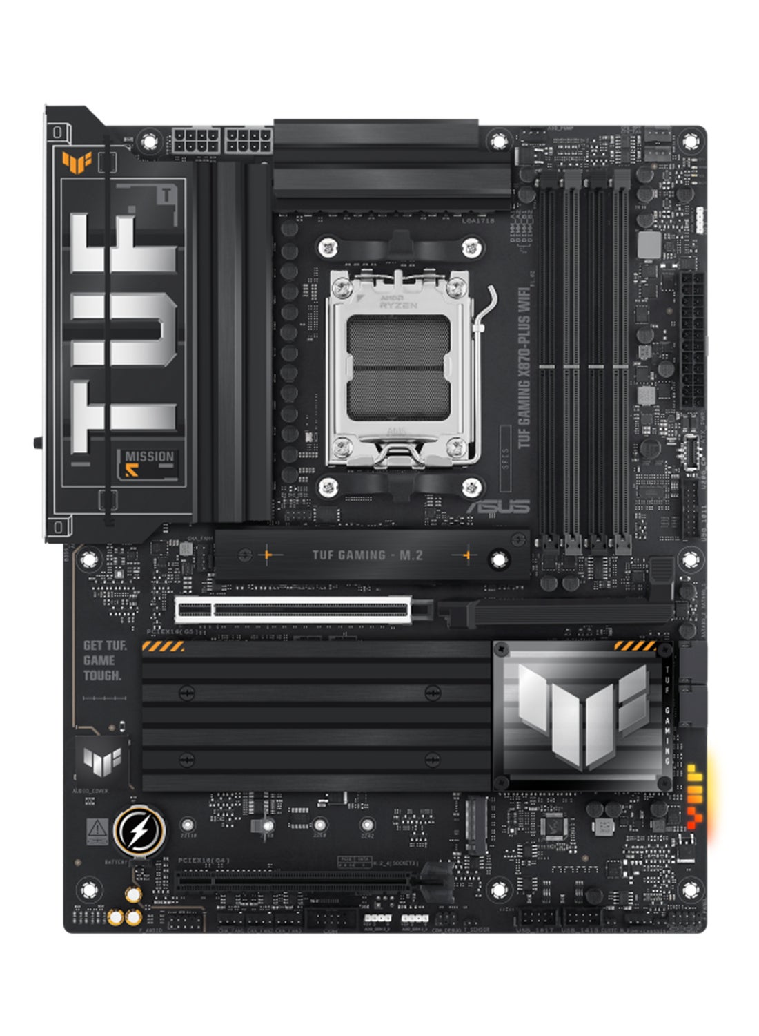 Compare TUF Gaming X870Plus WiFi ATX Motherboard, X870 Chipset, AM5 Socket, 4*DIMM DDR5 192GB Max Memory, 4*M.2, 1*PCIe 5.0*16, 1*2.5Gb Ethernet & WiFi 7, Bluetooth v5.4, 1*HDMI, Dual USB4, Exclusive AI Technologies, Overclocking Technologies | 90MB1IU0M0EAY0 Black at KSA Price