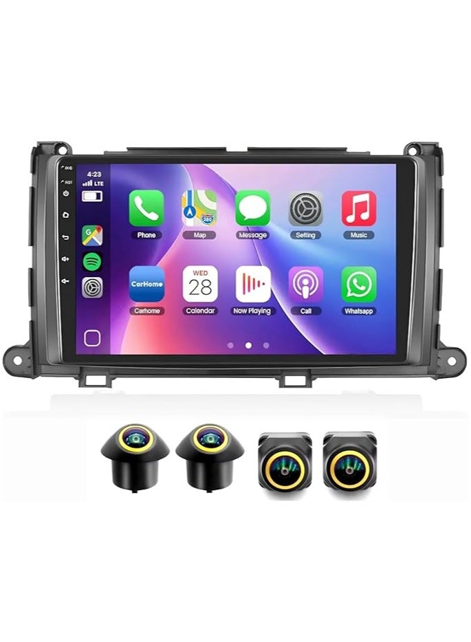 Compare Android Car Stereo for Toyota Sienna 20102014 4GB RAM 64GB ROM Support Carplay, MLink WiFi BT, Radio GPS, 9 Inch IPS.QLED, Fast interface, Touch Screen with 360D Camera Included at KSA Price