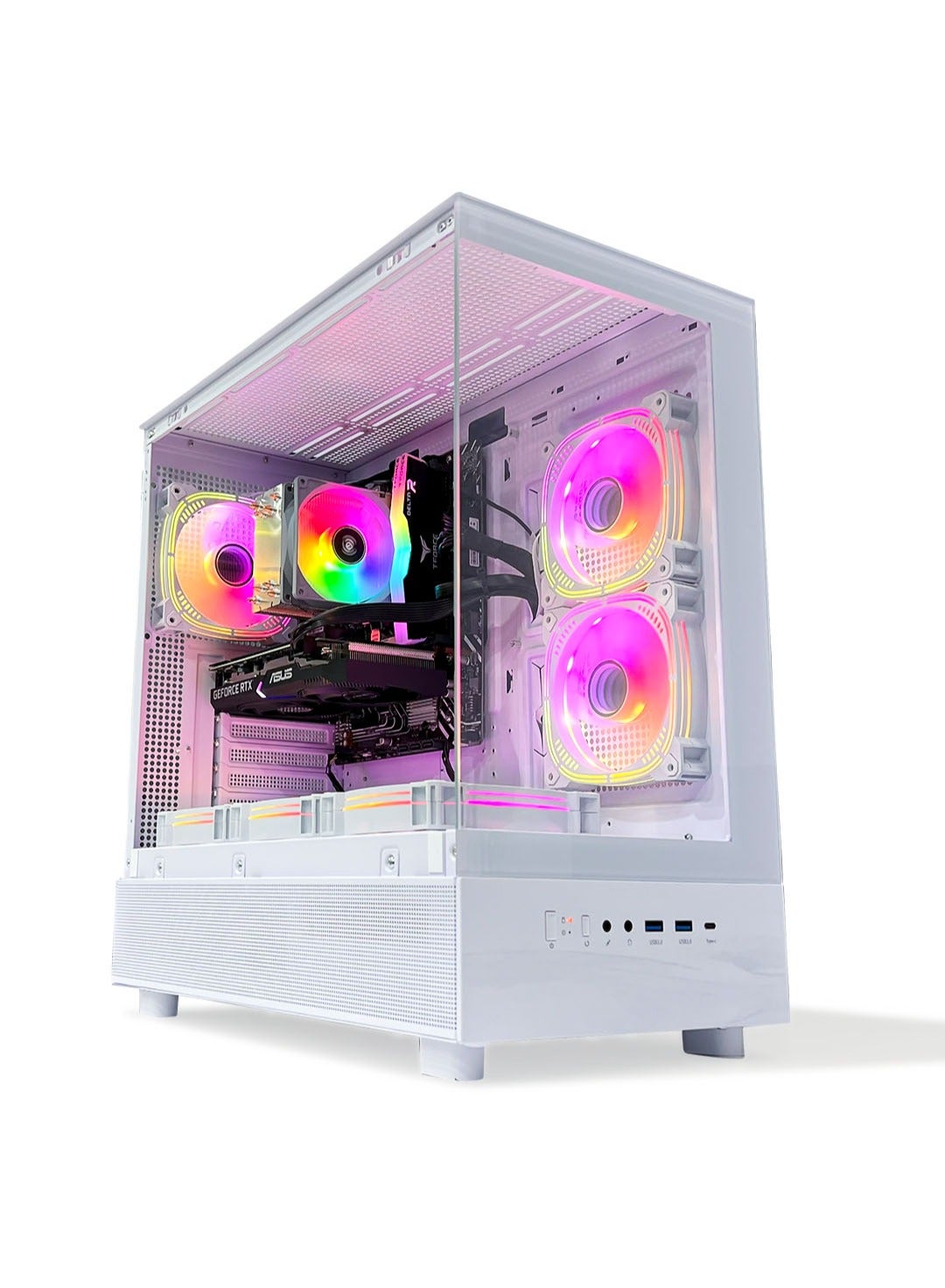 Compare Skye Gaming PC  Intel Core i512400F | GeForce RTX 3050 6GB GPU | 16GB DDR4 RAM500GB NVMe SSD | Air CoolerH610 MB500W 80+ PSU | WiFiBluetoothWindows 11 Pro | Game Sekret Desktop Computer | 1 at KSA Price