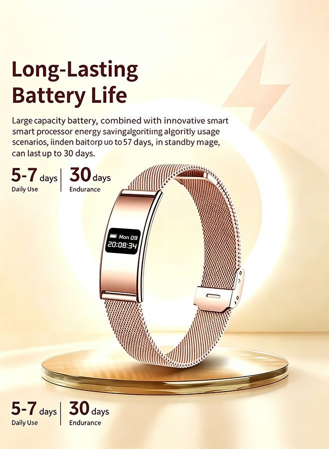 Compare Gold Titanium Smart Band, 2.8mm Ultra Thin Fitness Tracker, Activity & Calorie Counter, Sleep Monitor, Female Cycle Tracking, Long Battery Smart Bracelet with Extra Nylon Strap at KSA Price