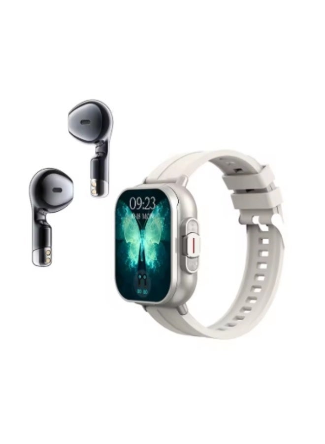 A70 Smart Watch with Built-in Wireless Earbuds,White…