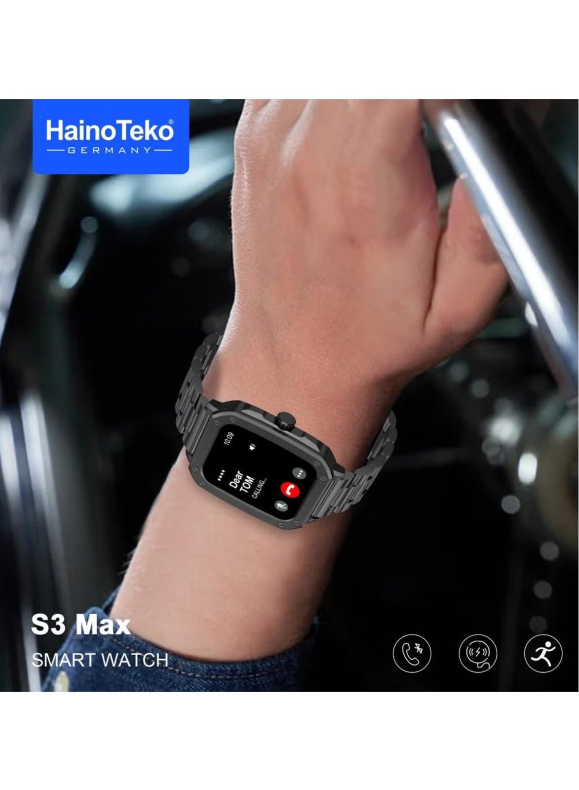 Compare S3 Max Smart Watch with 2 Set Straps, Dial Case, and Wireless Charger for Men and Boys – Premium Fitness Tracker, Heart Rate Monitor, Waterproof, Stylish Design in Black at KSA Price