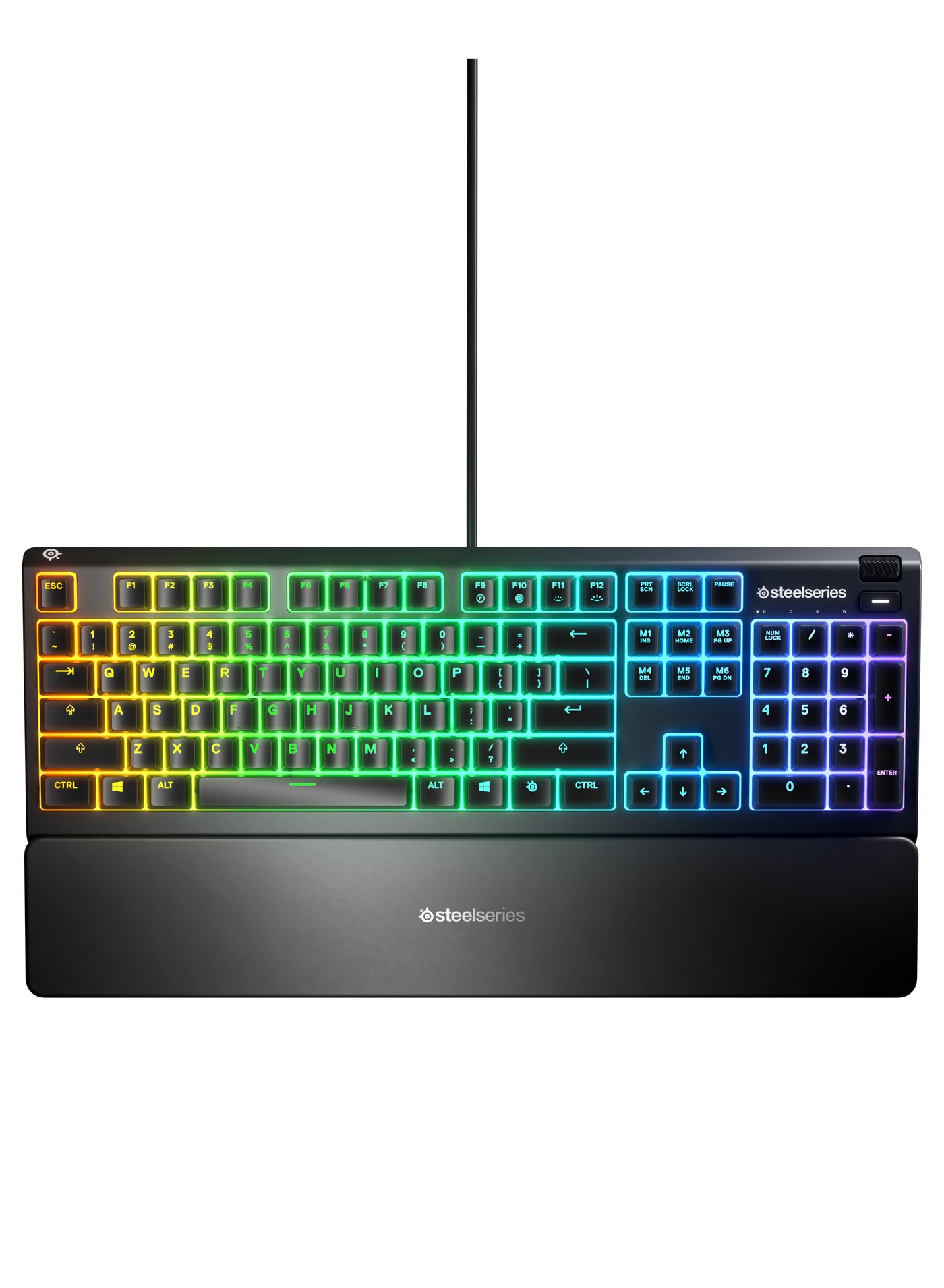 Compare Apex 3 RGB 10Zone RGB USB Illumination IP32 Water Resistant Premium Magnetic Wrist Rest Gaming Keyboard  AR Black at KSA Price