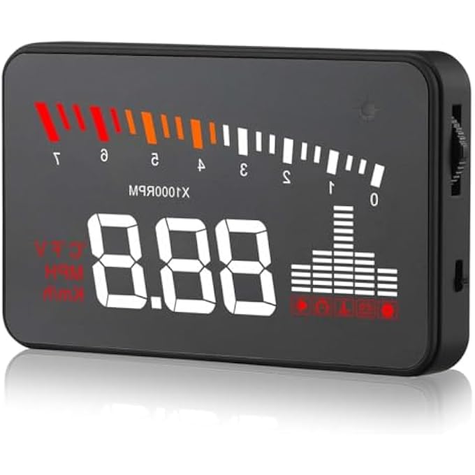 Compare Heads Up Display For Car Upgrade Digital Speedometer Hd Projection With Speed Tacho Water Temperature Altitude Driving Direction Warning Function For Most Vehicles After 2008 at KSA Price