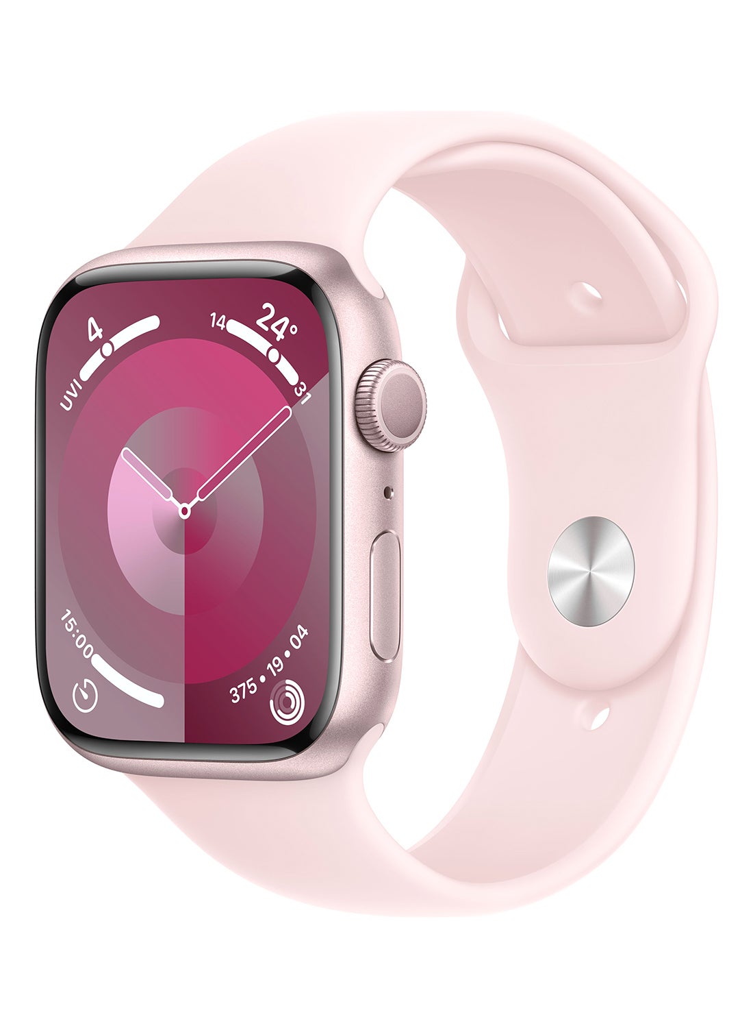 Compare Watch Series 9 GPS 45mm Pink Aluminium Case With Light Pink Sport Band at KSA Price