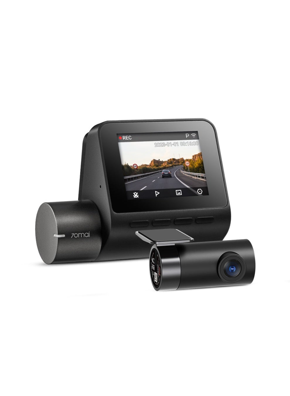 Compare Dash Cam A200 Dualchannel Record 1080P HDR 2 IPS Screen 24H Parking Monitor 70mai Car DVR A200 WIFI APP 130° FOV at KSA Price