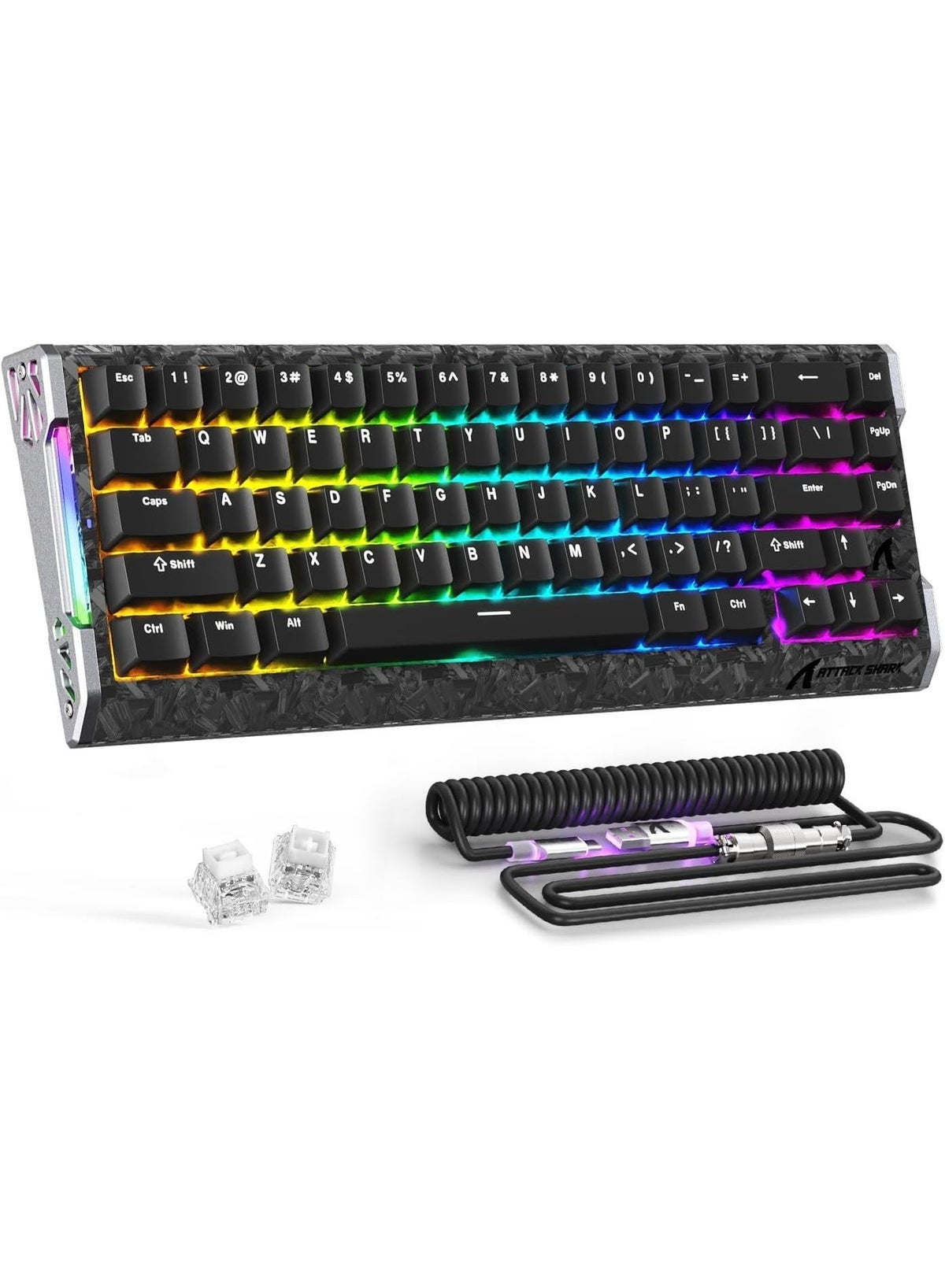 Compare ATTACK SHARK R68 HE Carbon Fiber 8000Hz Rapid Trigger Keyboard, 0.005mm RT Accuracy 68 Keys Wired Gaming Keyboard with Magnetic Switch, Adjustable Actuation, Snap Tap, RGB Lighting for PCMac, Black at KSA Price