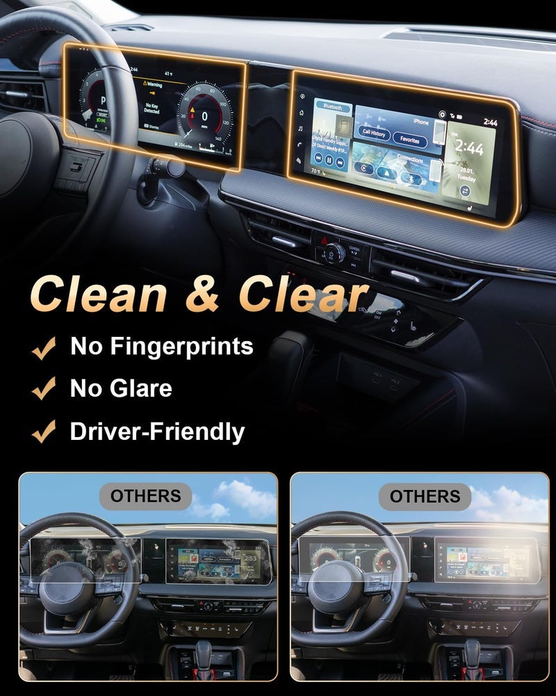 Compare ECOZEN 2025 Nissan Kicks Screen Protector  For 2025 Kicks 12.3Inch Navigation + 12.3Inch Instrument Screen Protector  4 Pcs Nano Film For 2025 Nissan KicksSVSR Accessories Anti Fingerprints at KSA Price