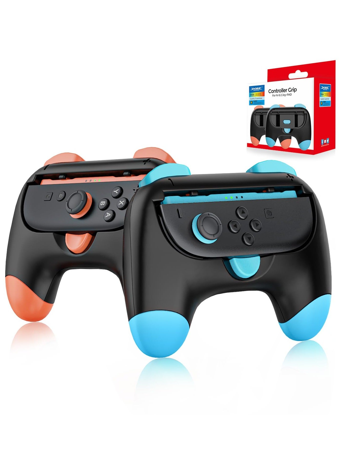Compare Controller Grips for JoyCon Compatible with Nintendo Switch 2, 2 Pack Cute Comfort Wearresistant Handle Kit Accessories, Holder for 2025 Switch 2 JoyCons Black, Orange and Blue at KSA Price