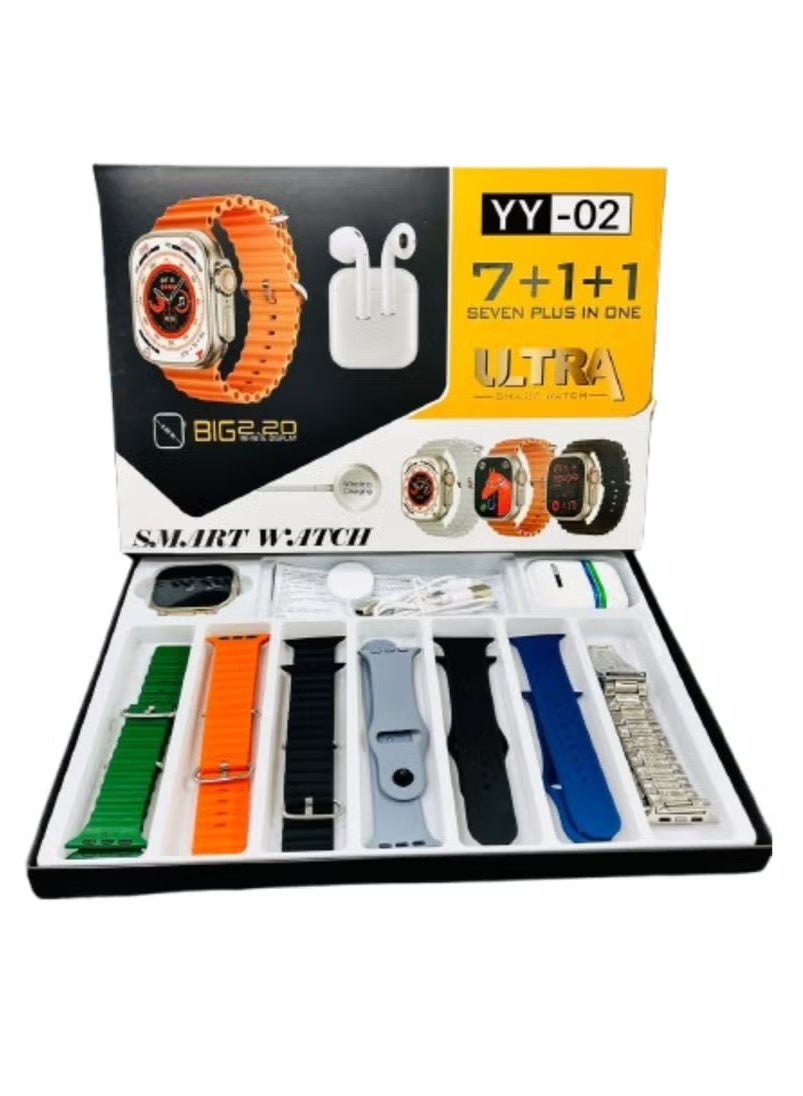 Smart Watch Ultra 7+1+1 with Earphones 8 Straps…