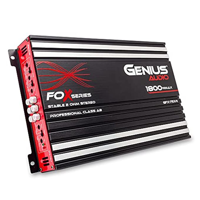Compare Audio Gfx75X4 Full Range Powered Car Amplifier Multichannel 1800 Watts Max Class Ab 2Ohm Stable With Power Protection System To Boost Speaker And Woofer Performance at KSA Price