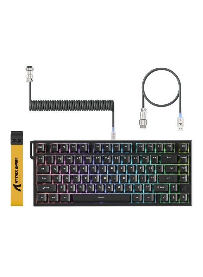Compare R82 HE 75% Wired Gaming Keyboard, Hall Effect Magnetic Switches, Rapid Trigger Technology, 8000Hz Polling Rate, Adjustable Actuation 0.1–3.4mm, RGB Backlit, HotSwappable Keys, USBC C01ULTRA LED Cable, Compact Mechanical Keyboard for FPS Gaming | Black at KSA Price
