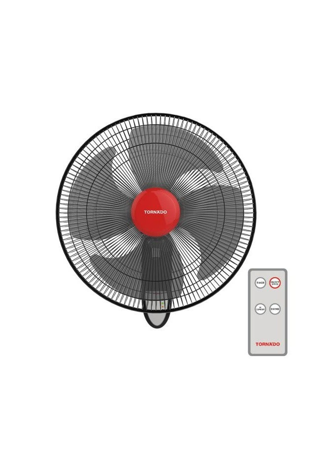 Compare TORNADO Wall Fan, 18 inch, Oscillation Directions, 3 Speed Levels 4 Blades with Remote Control, Best for Home & Office, Black x Red  EPS18R 220 W EPS18R Black x Red at KSA Price