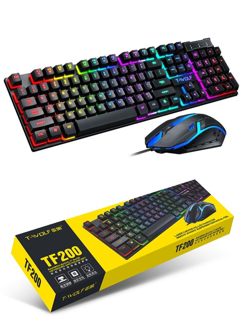 Game keyboard and mouse set USB wired mouse…