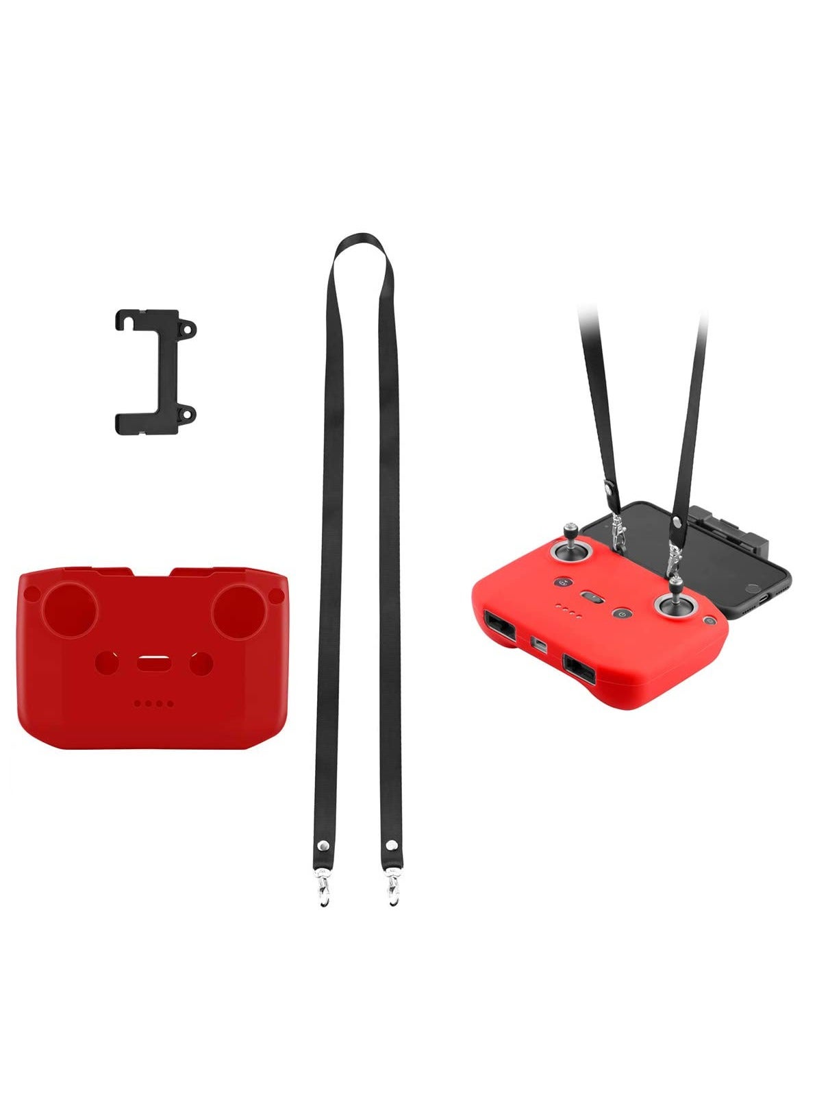 Compare Drone Remote Control Cover, Silicone Protective Cover for DJI Mavic 3  Air 2S  Mavic Air 2  DJI Mini 2 Drone Remote Control Accessories with Lanyard and AntiDrop Strap Clip Red at KSA Price