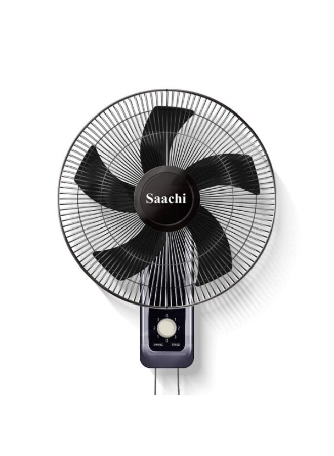 Compare Saachi 16Inch Wall Fan with Remote Control, Powerful Motor, 3Speed Settings, 5Blade Design, Wide Oscillation & Overheat Protection – Energy Efficient & Silent Cooling 60 W NLFN1740WBK Black at KSA Price