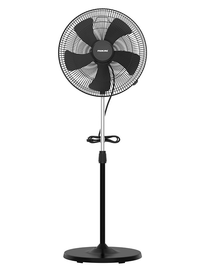 Compare 18Inch Heavy Duty Stand Fan with Powerful AC Motor 165W, Strong 5 Speed And 5 AS Blade, Oscillation 80° + 25° Adjustable Height, Pedestal Fan Best for Industrial, Home & Office use  2 Years Warranty 165 W NIF1800B Black at KSA Price