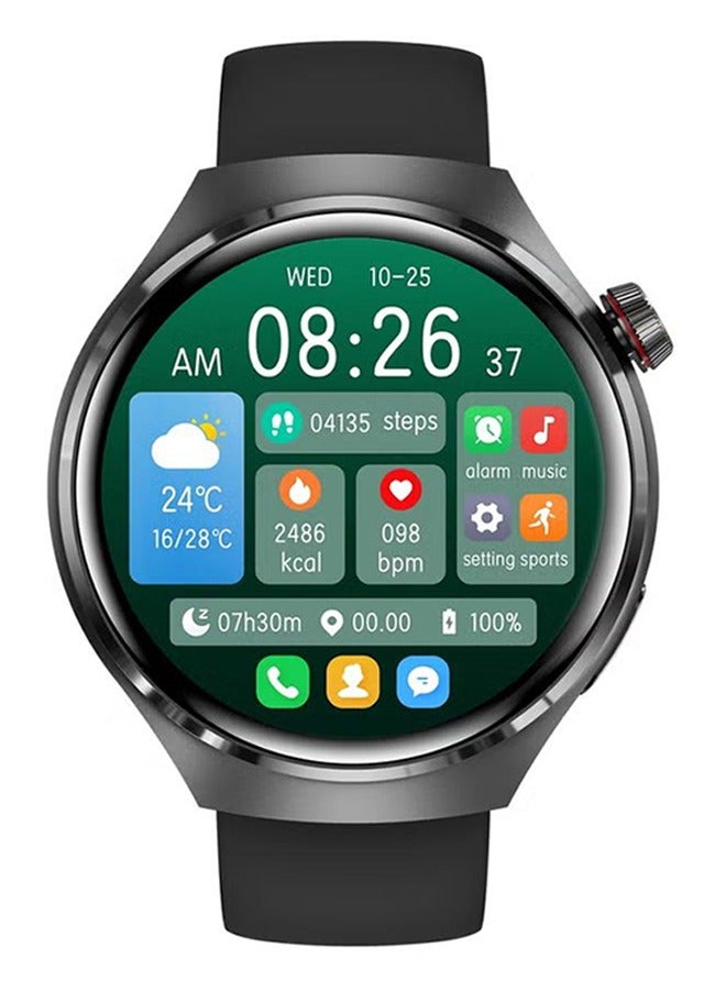 Compare Smart watch GT4PRO with Bluetooth call function answeringmaking calls, fitness tracking watch with sleep monitoring function, suitable for iPhoneAndroid, IP68 waterproof, black tape at KSA Price