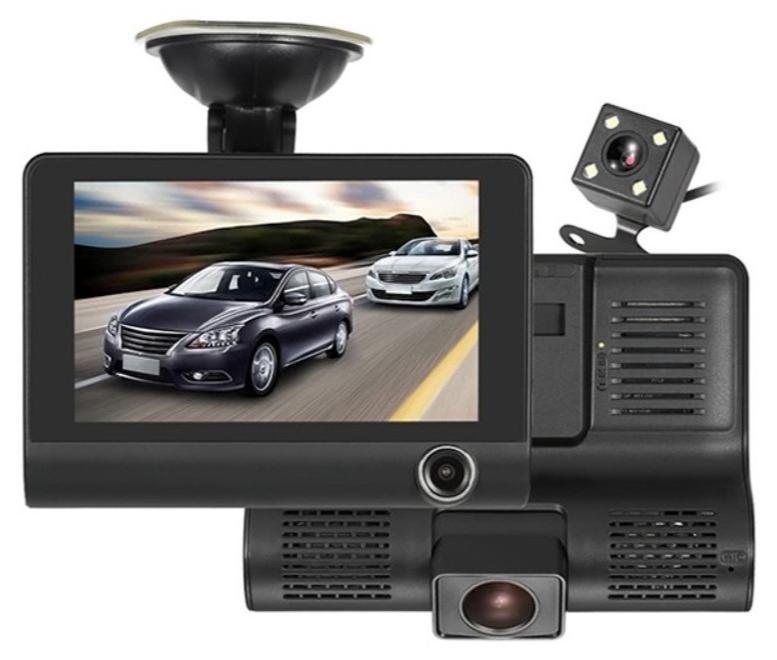 Three Lens Night Vision DVR Dash Car Camera