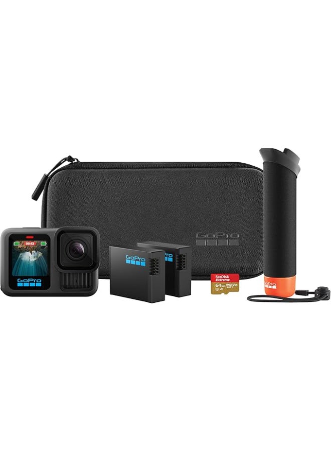 Compare HERO13 Black Accessory Bundle  Includes The Handler Floating Hand Grip, 2 Enduro Batteries, 2 Curved Adhesive Mounts, 64GB MICRO SD, 1 Year Warranty  CHDRB131RW at KSA Price